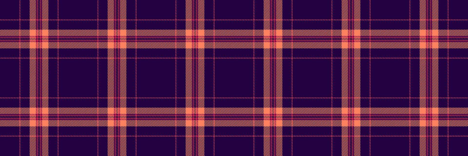 Stylish deep purple and coral plaid pattern. Perfect for textile design, fashion, website backgrounds, or any project needing a touch of sophisticated texture and autumnal warmth. vector
