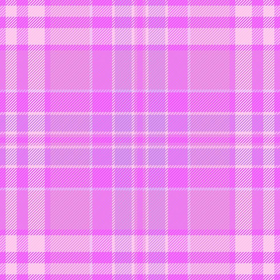 Halftone tartan seamless pattern, identity fabric textile texture. Style background check plaid in purple and magenta colors. vector