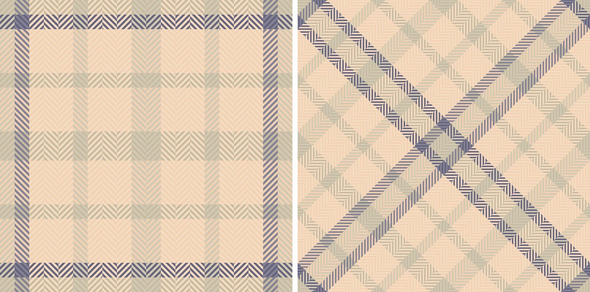 Elegant neutral plaid patterns, perfect for textile design, website backgrounds, or fashion projects. Subtle herringbone details add texture and visual interest. vector