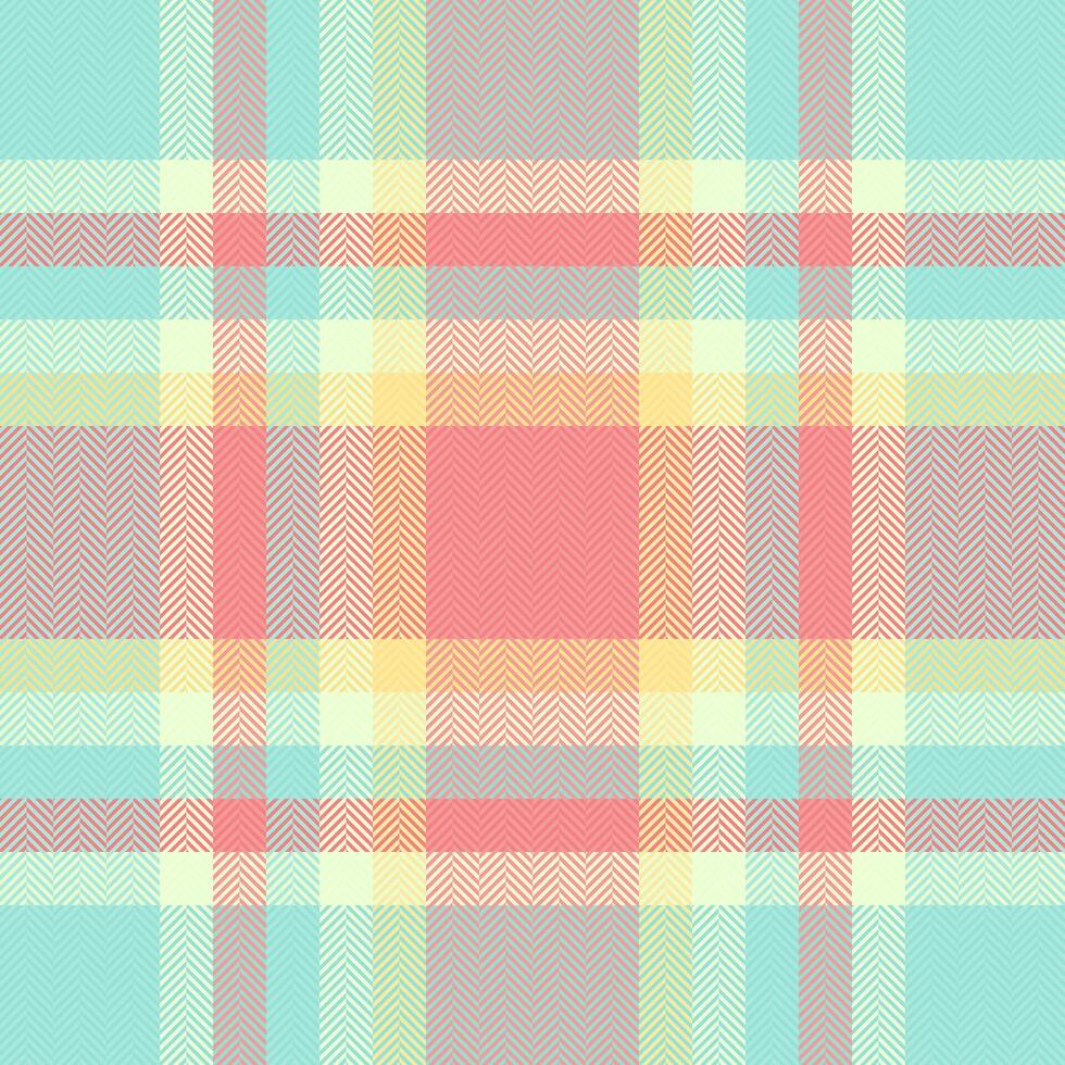 Pastel herringbone plaid pattern. Soft, cheerful colors create a delicate, seamless texture ideal for textiles, website backgrounds, or stationery. vector