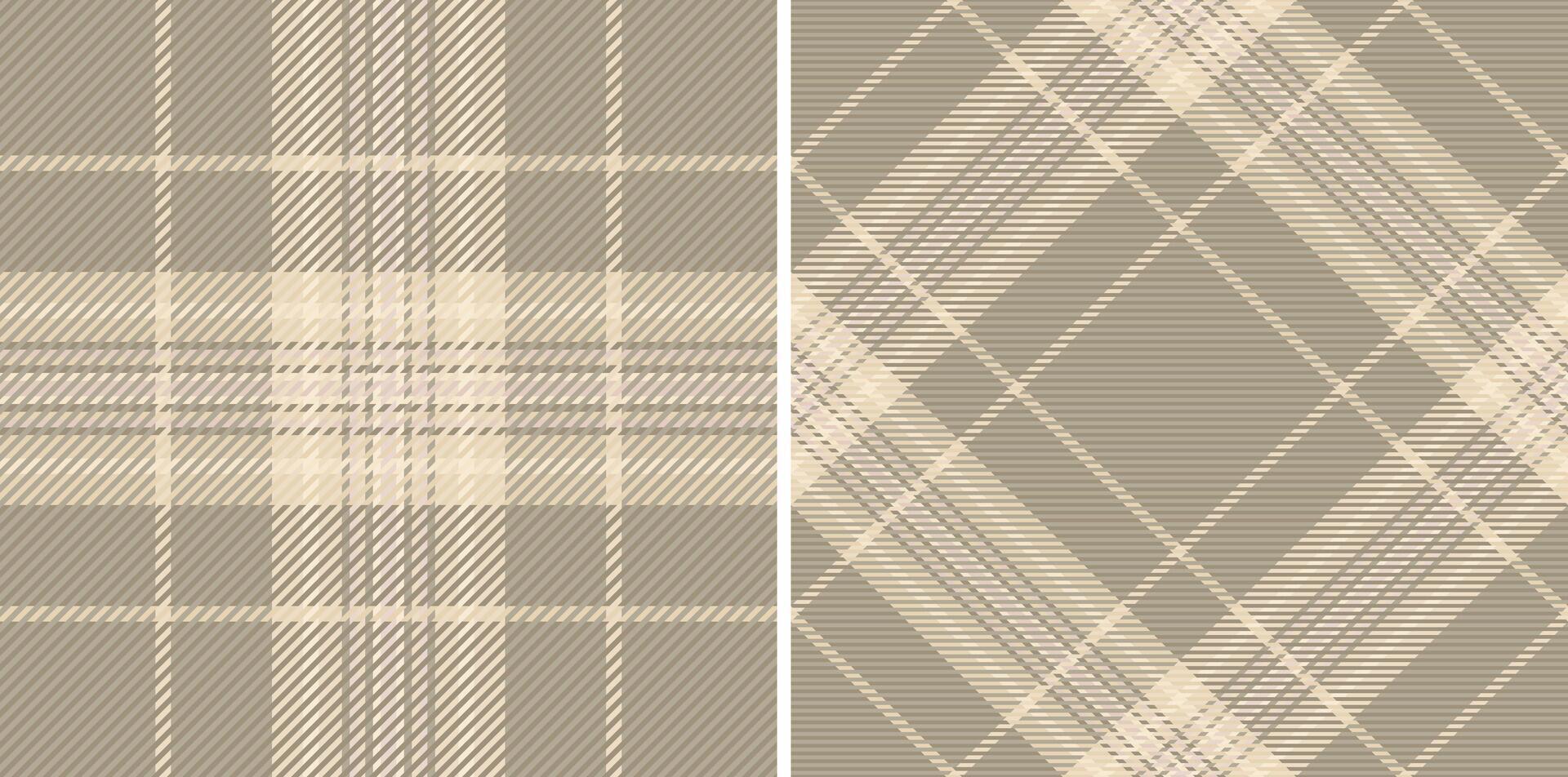 Elegant neutral plaid patterns, perfect for textile design, apparel, or website backgrounds. These versatile, subtle textures offer a sophisticated and timeless aesthetic. vector