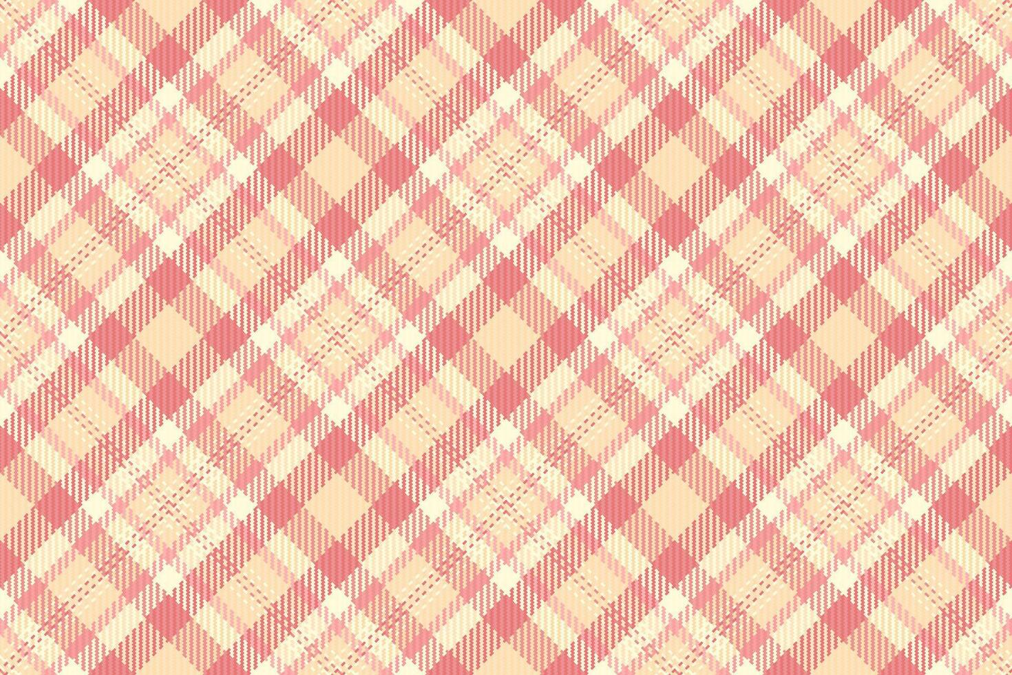 Elegant pink and cream plaid pattern. Perfect for textile design, fashion, websites, and packaging. Subtle texture and soft color palette evoke feelings of warmth and comfort. vector