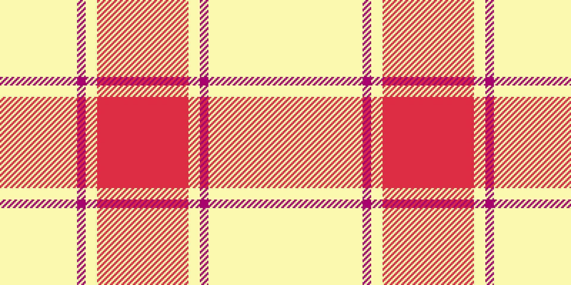 Buffalo texture pattern, herringbone plaid check background. Warm tartan fabric textile seamless in yellow and red colors. vector