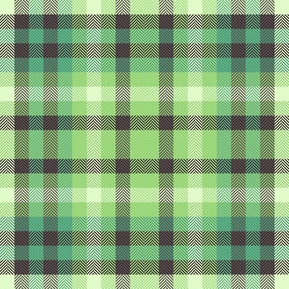 70s fabric check texture, screen tartan textile. Pretty pattern plaid seamless background in green and mint colors. vector