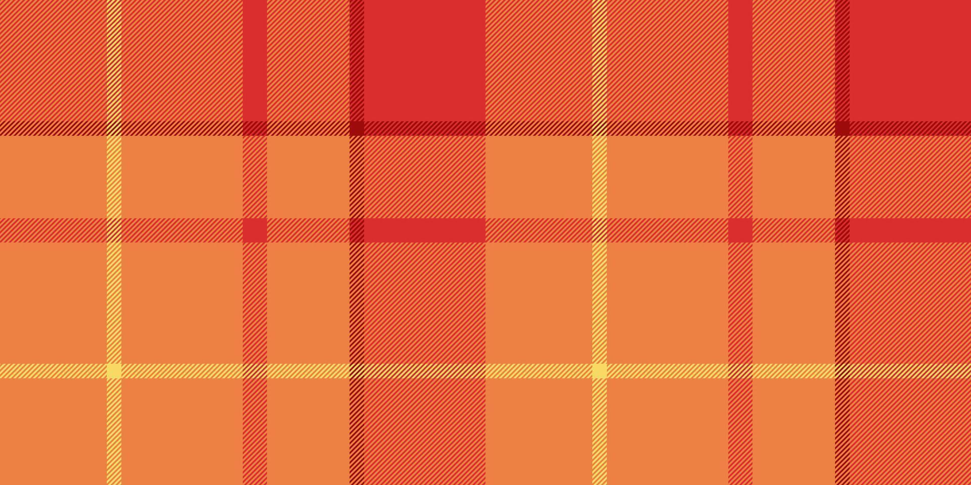 Vibrant autumnal plaid pattern in warm oranges and reds. Perfect for textile design, seasonal branding, or adding a cozy touch to any project. vector