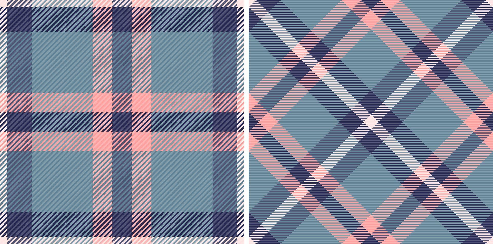 Elegant pastel plaid patterns in blue, pink navy. Perfect for textile design, fashion, apparel, home decor, and website backgrounds. vector