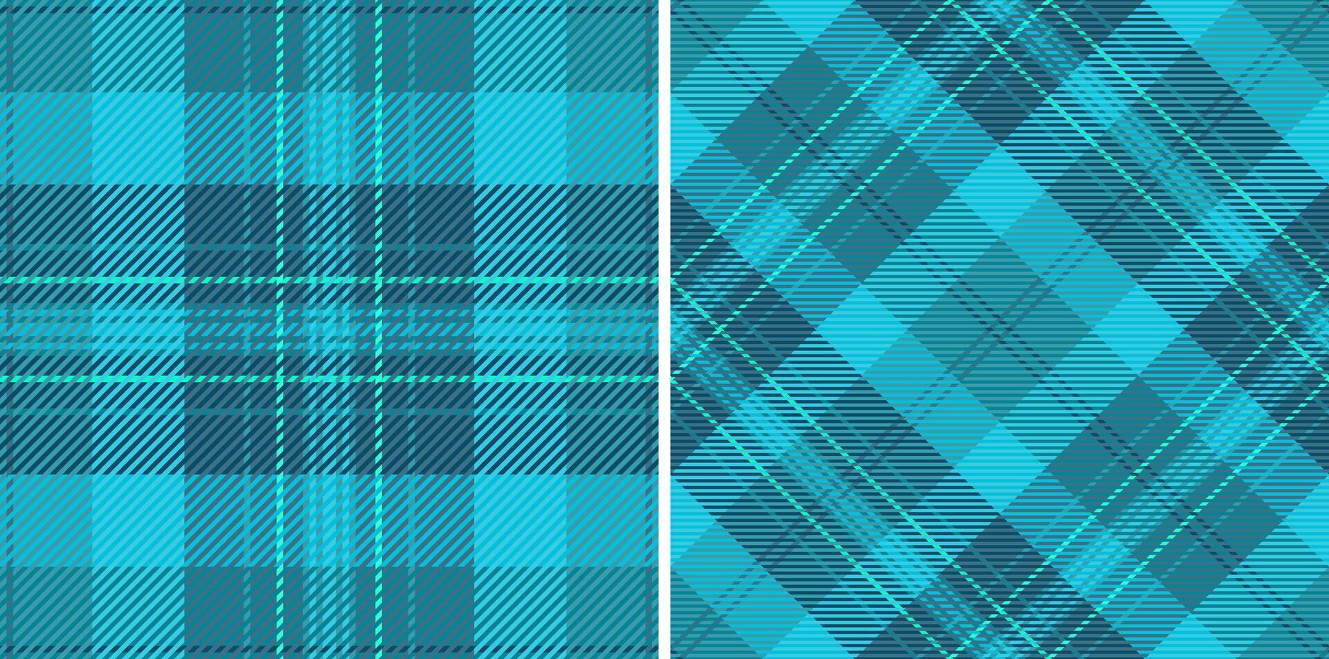 Stunning teal and navy plaid patterns. Perfect for textile design, fashion, or website backgrounds. These seamless textures offer a sophisticated, modern aesthetic with a touch of classic charm. vector