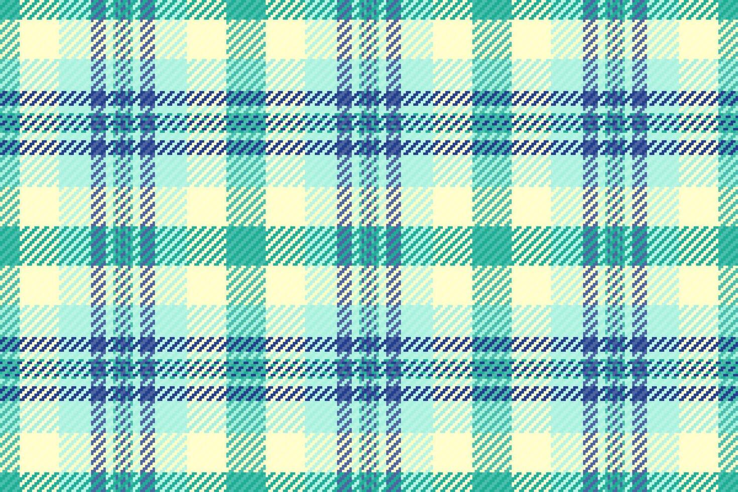 Seamless pastel plaid pattern in teal, blue, and cream. Perfect for textile design, fashion, home decor, or website backgrounds. Evokes feelings of serenity and freshness. vector