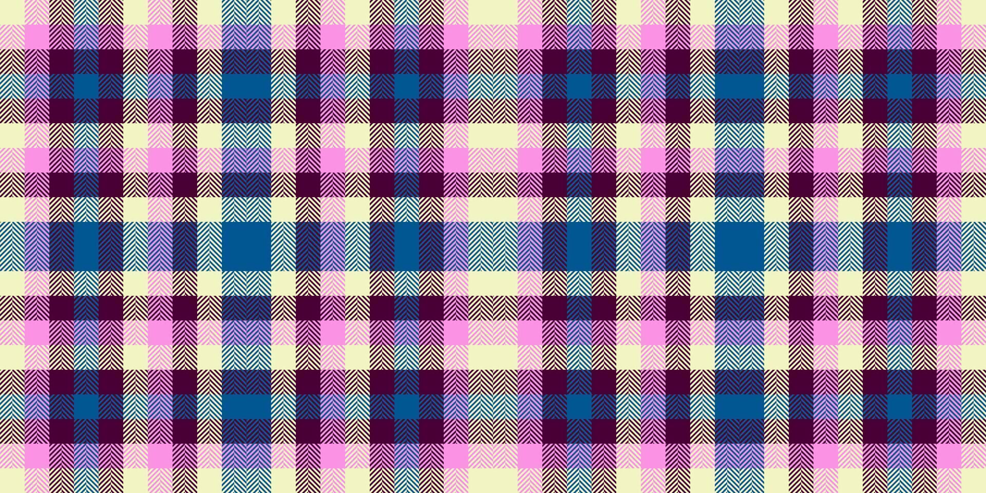 Vibrant pastel plaid pattern, perfect for textile design, fashion, or website backgrounds. This cheerful, repeatable texture offers a fresh and modern aesthetic. vector