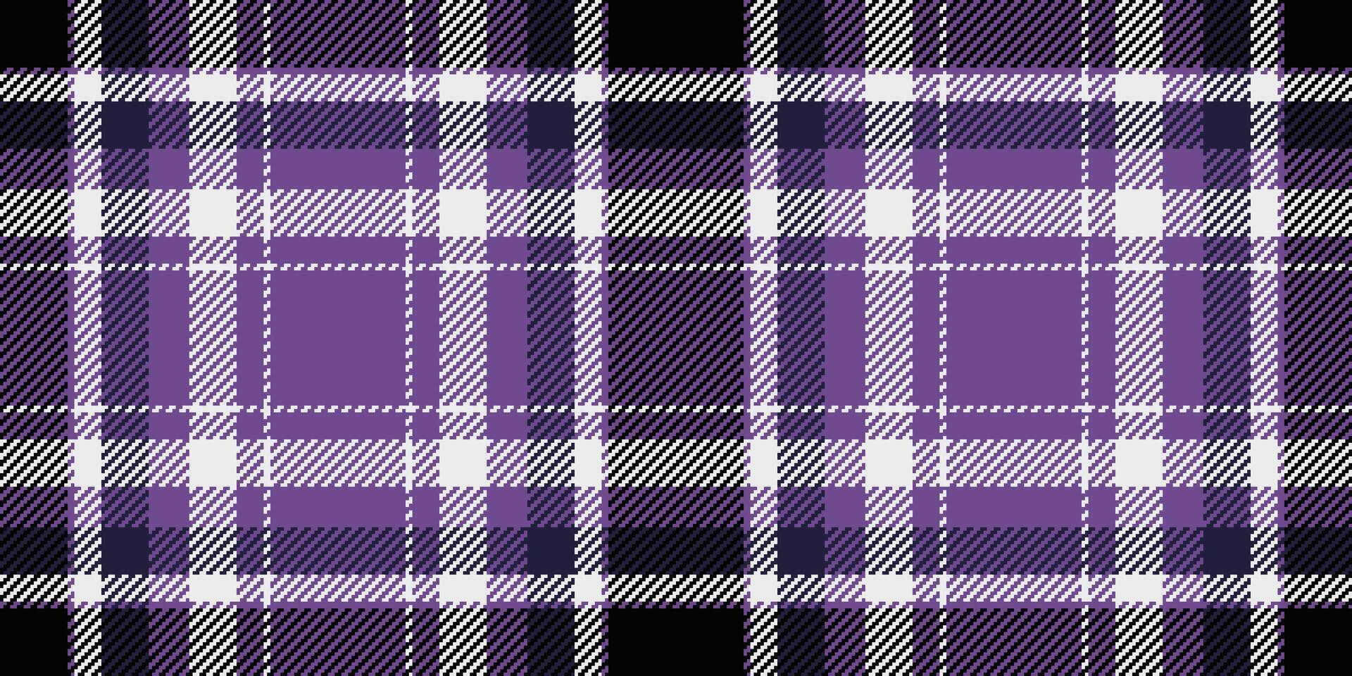 Fibrous texture textile plaid, diverse tartan pattern . Equal seamless fabric background check in violet and white colors. vector