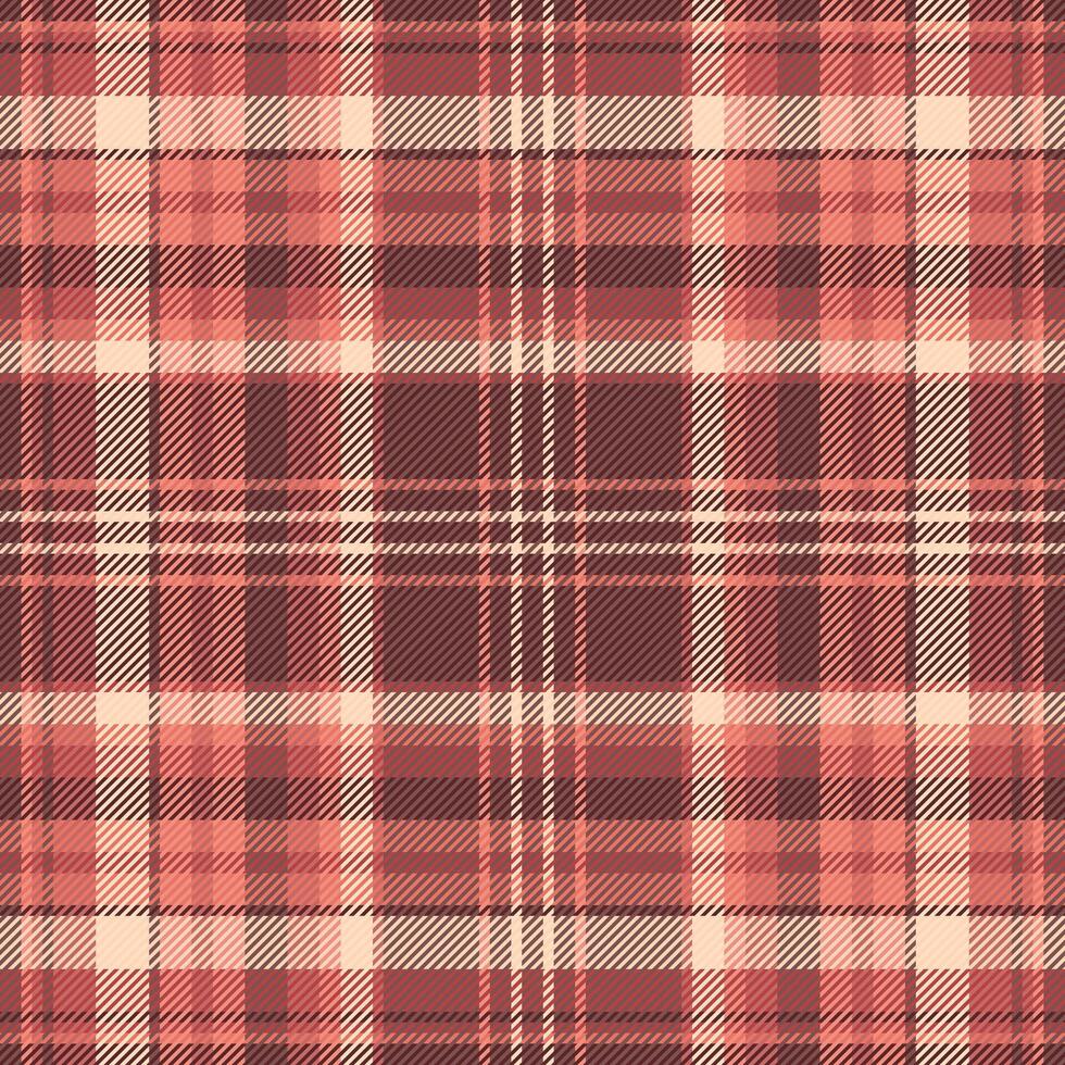 Subtle coral and brown plaid pattern. Perfect for textile design, apparel, or website backgrounds. Evokes warmth, comfort, and a touch of rustic charm. vector