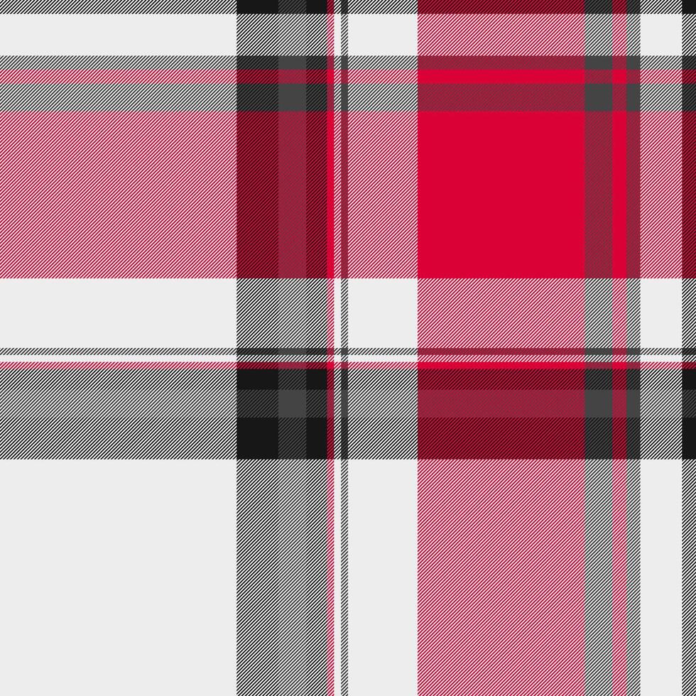 Vibrant pink, red, grey, and white plaid pattern. Perfect for textile design, fashion, website backgrounds, or any project needing a stylish and classic checkered texture. vector