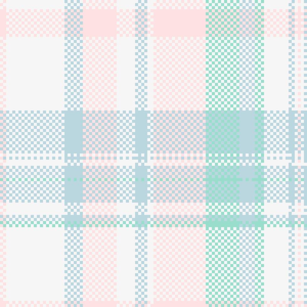 Soft pastel plaid pattern in pink, mint green, and light blue. Ideal for textile design, fashion, websites, and branding. This delicate, seamless texture evokes feelings of calmness and serenity. vector