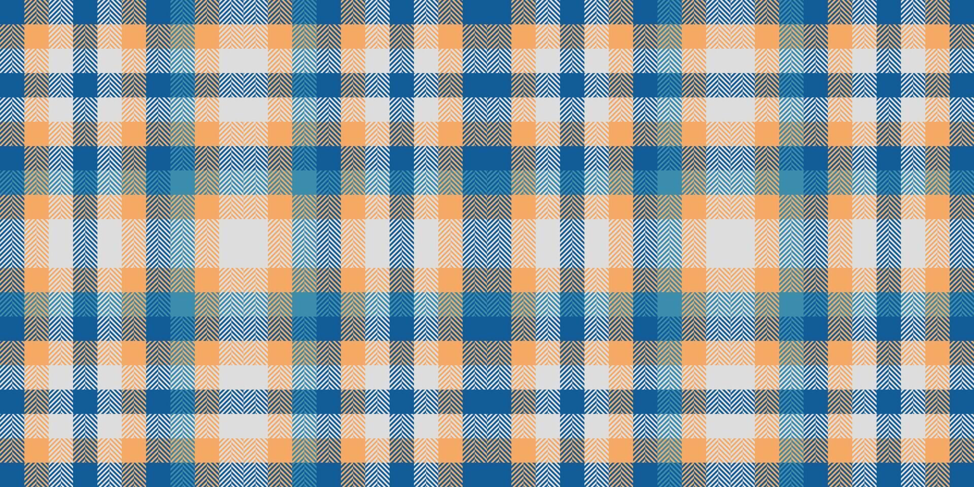 Vibrant blue and peach plaid pattern. Perfect for textile design, web backgrounds, or crafting projects. This seamless texture offers a fresh, modern aesthetic with a touch of rustic charm. vector