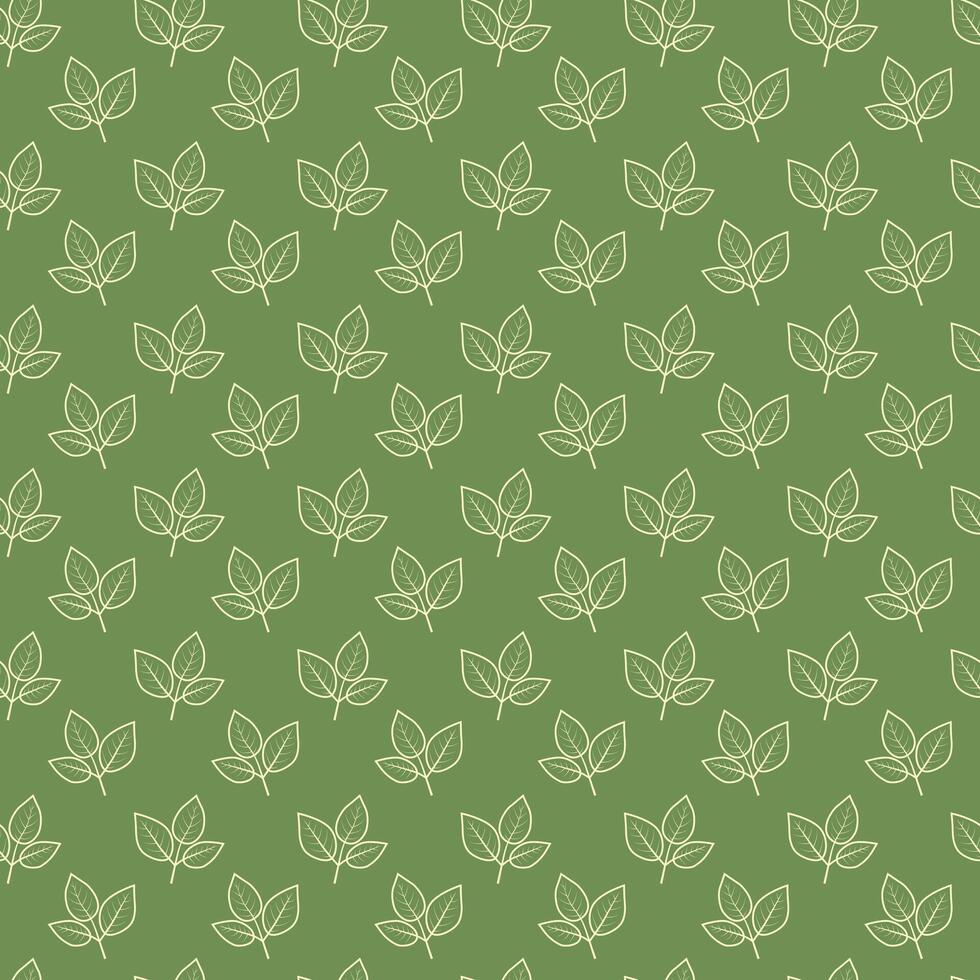 Elegant leaf pattern, perfect for naturethemed designs. Subtle line art on a muted green background creates a calming, organic feel. Ideal for website backgrounds, textiles, packaging, or stationery. vector