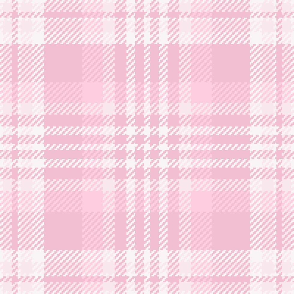 Delicate pink and white plaid pattern. Perfect for textiles, fashion, and stationery designs. Subtle texture adds a touch of elegance and femininity. Ideal for creating a soft, romantic aesthetic. vector