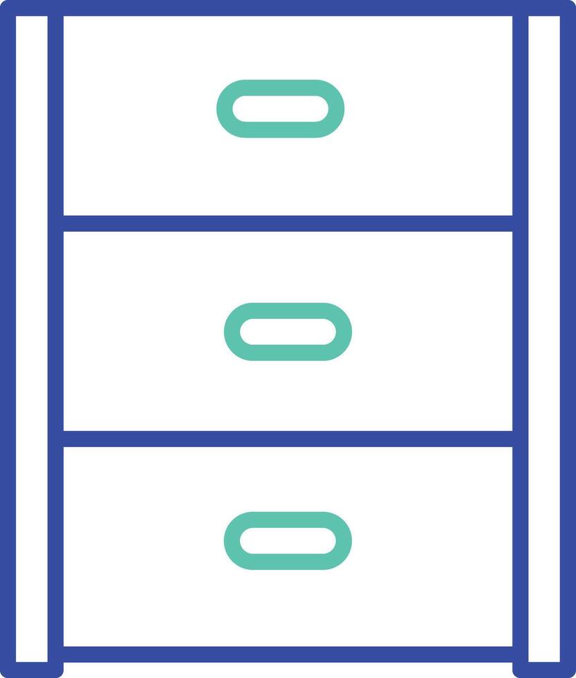 Jewelry box outline dual color illustration icon design vector