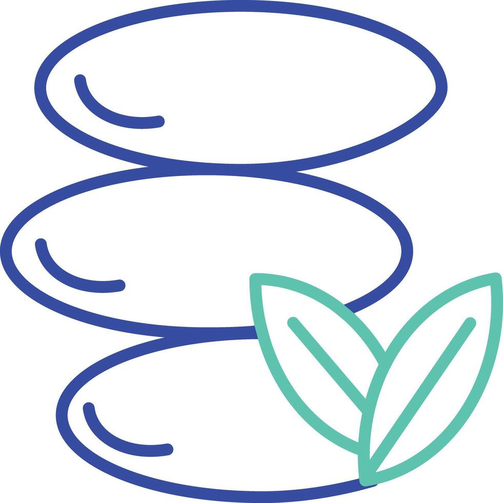 Spa stone outline dual color illustration icon design vector