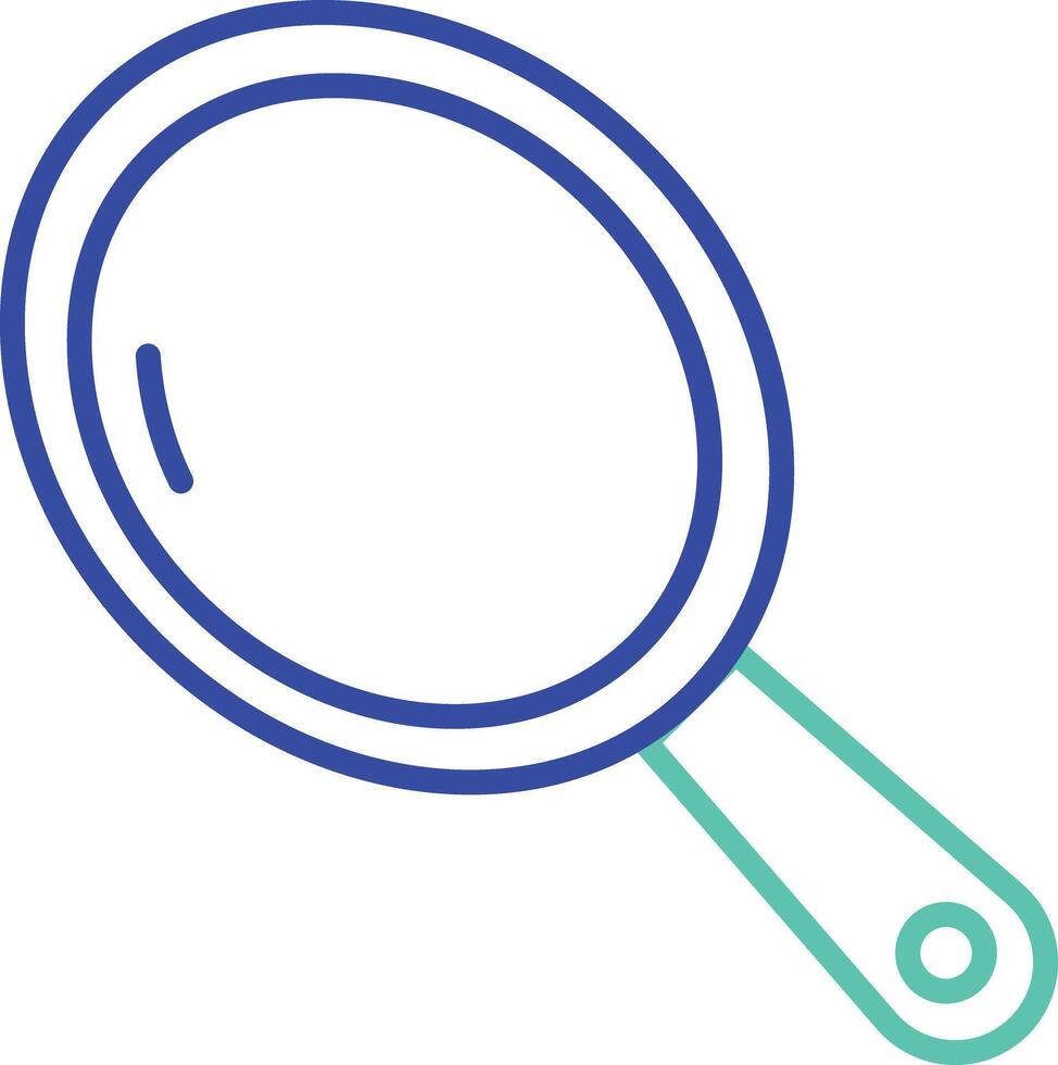 Hand Mirror outline dual color illustration icon design vector