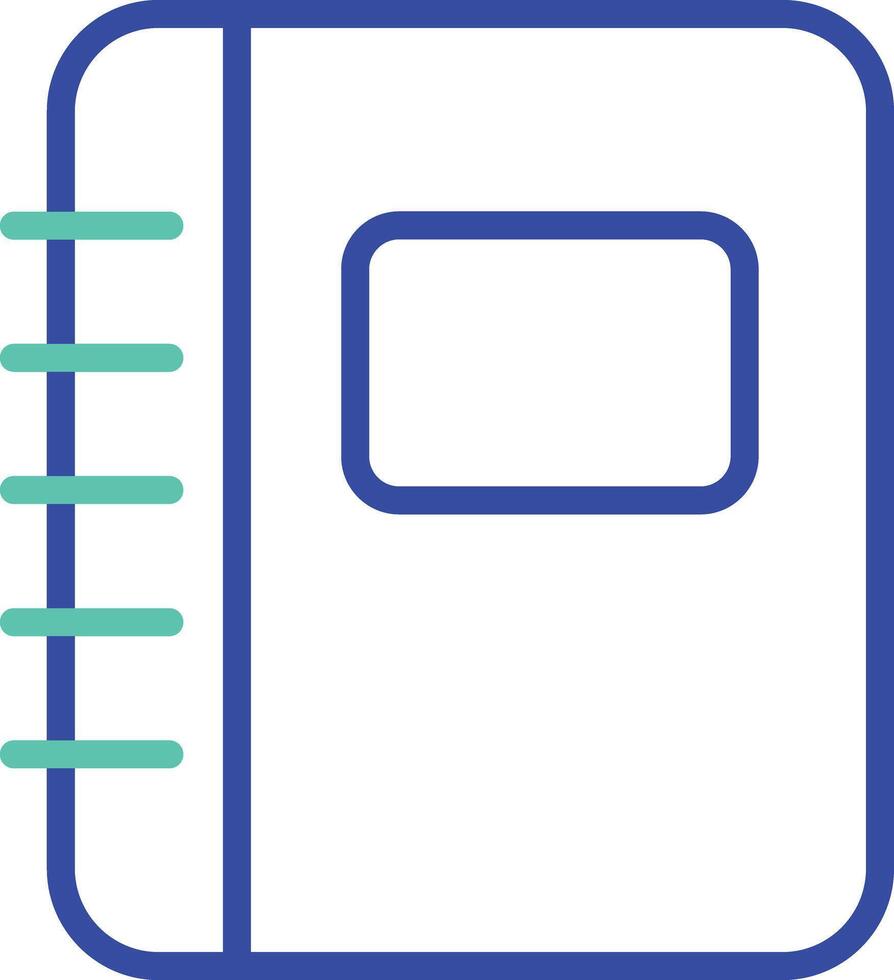 Contact files book outline dual color illustration icon design vector
