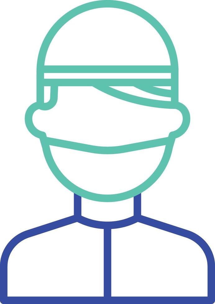 doctor outline dual color illustration icon design vector