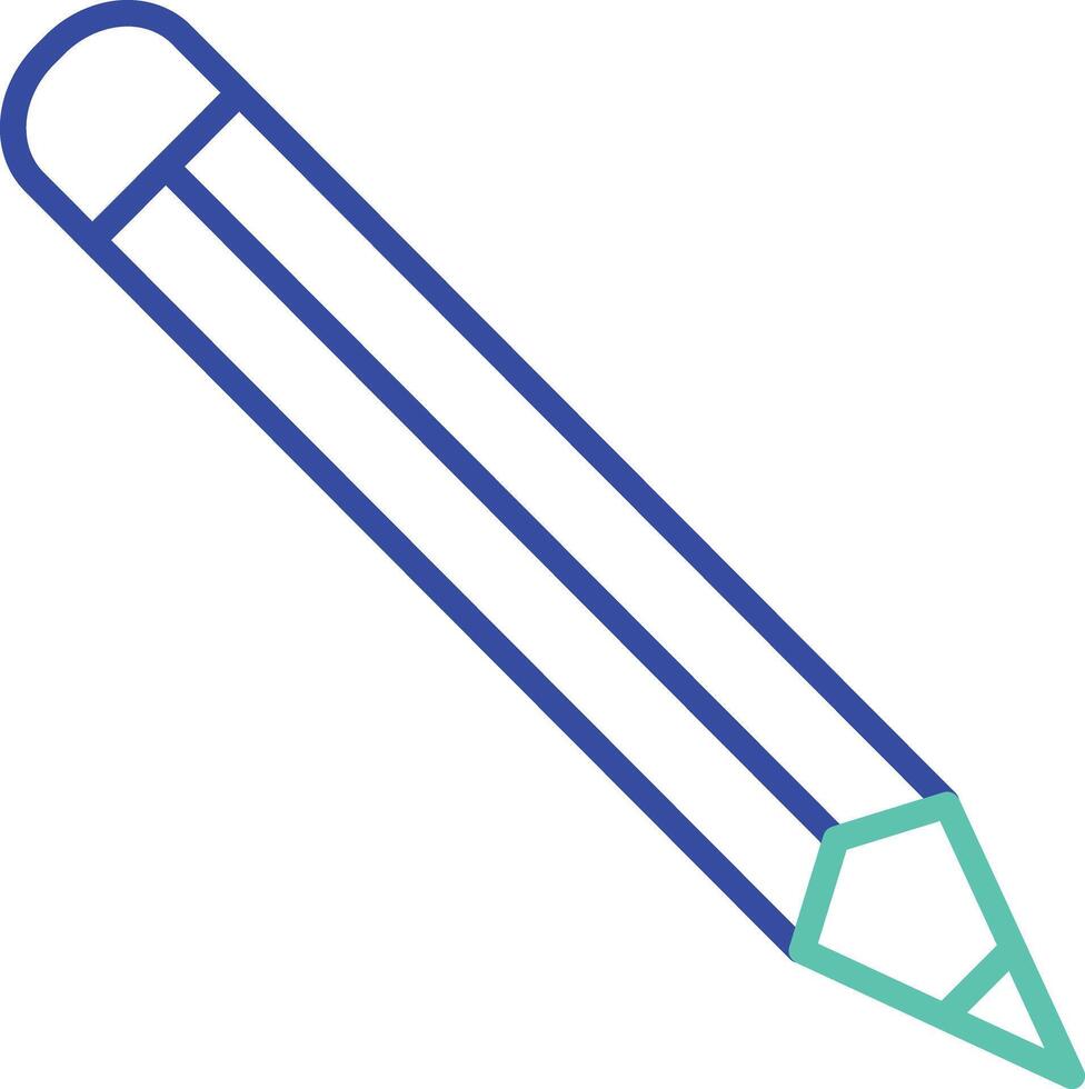 Pencil outline dual color illustration icon design vector