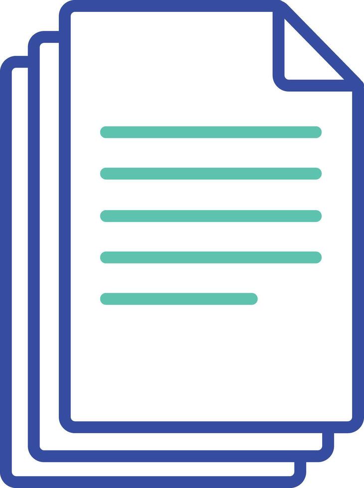papers outline dual color illustration icon design vector