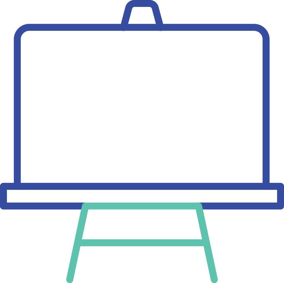 black board outline dual color illustration icon design vector