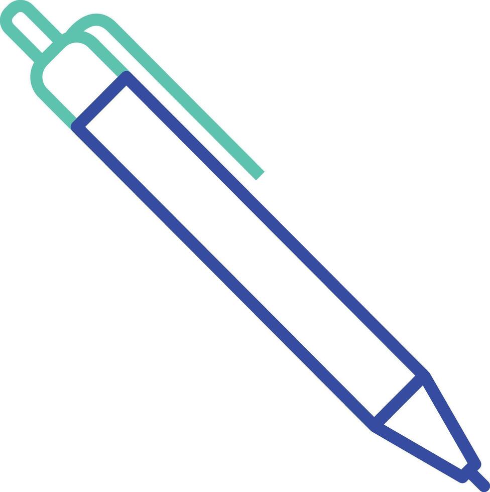 ball Pen outline dual color illustration icon design vector