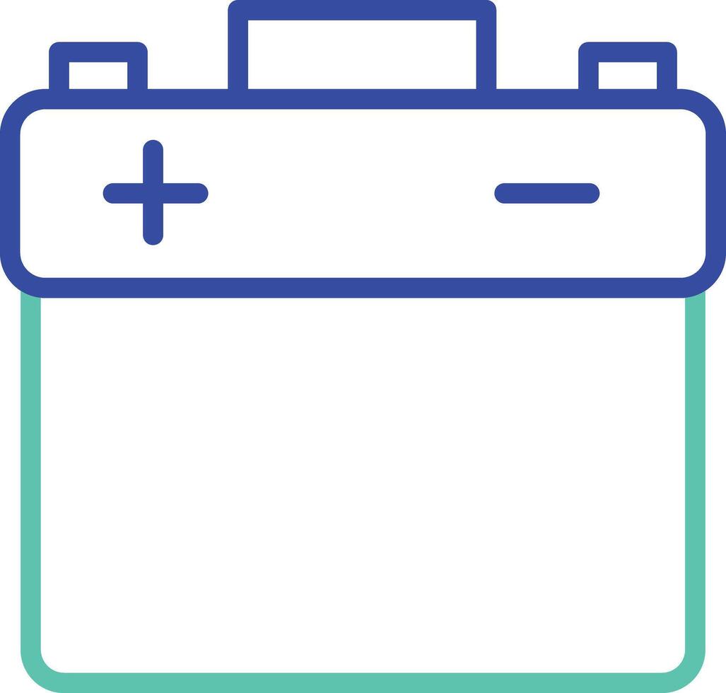 Battery outline dual color illustration icon design vector