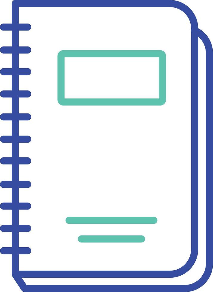 diary book outline dual color illustration icon design vector