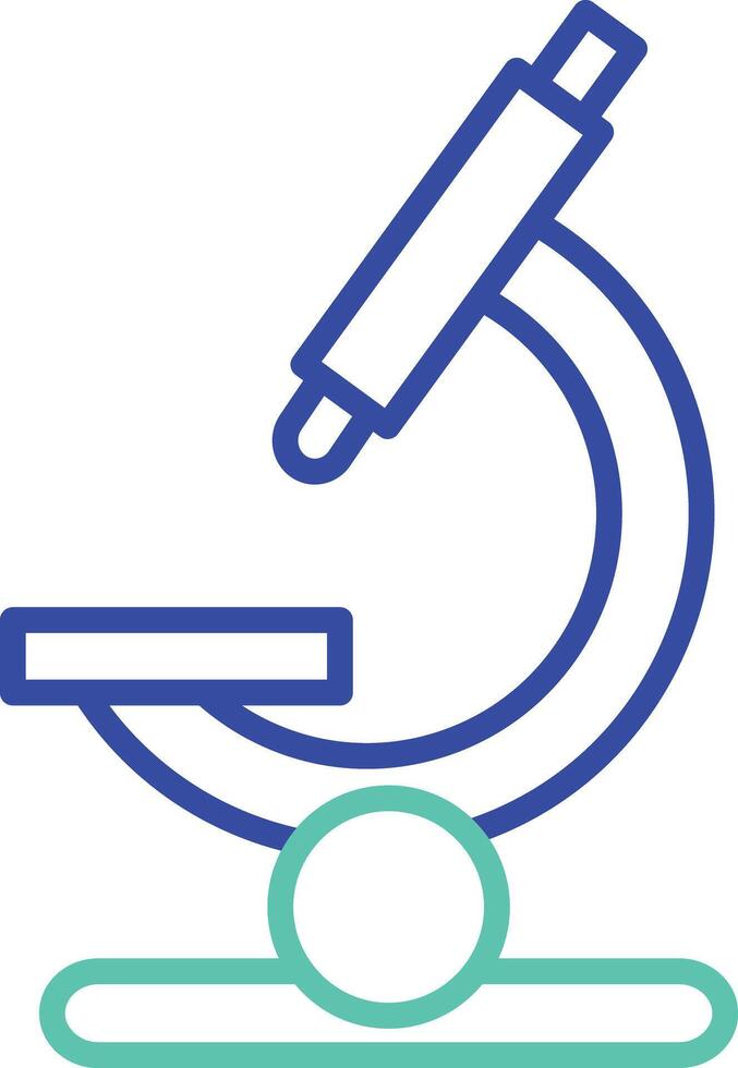 Microscope outline dual color illustration icon design vector