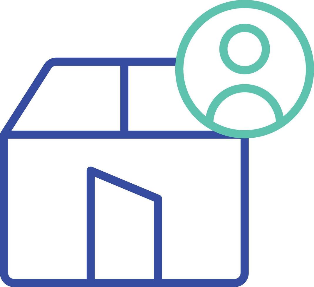 User Package outline dual color illustration icon design vector