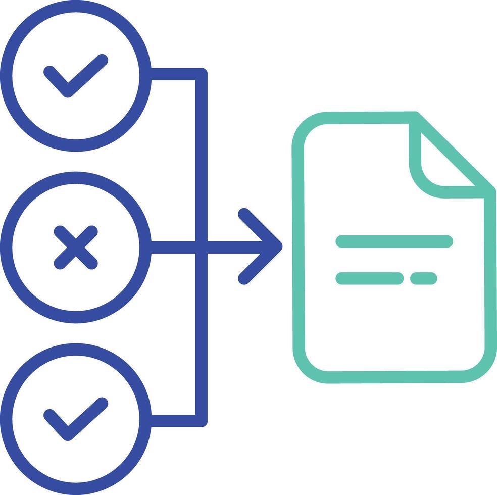 arrange document outline dual color illustration icon design vector