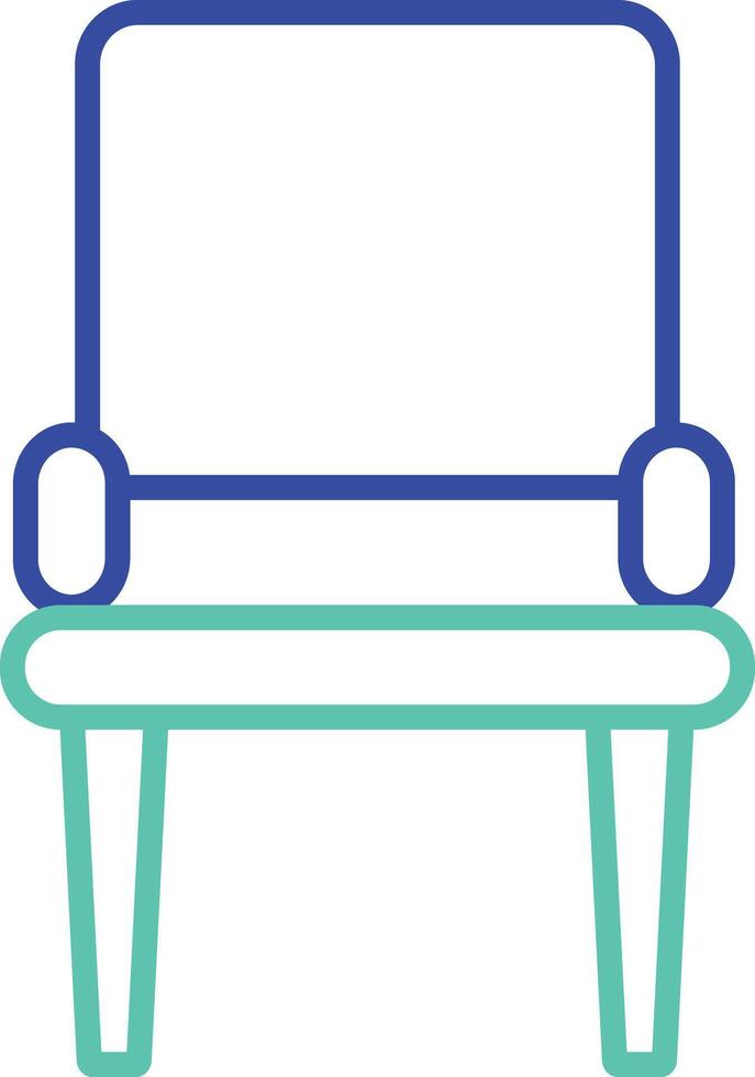 Minimal Chair outline dual color illustration icon design vector
