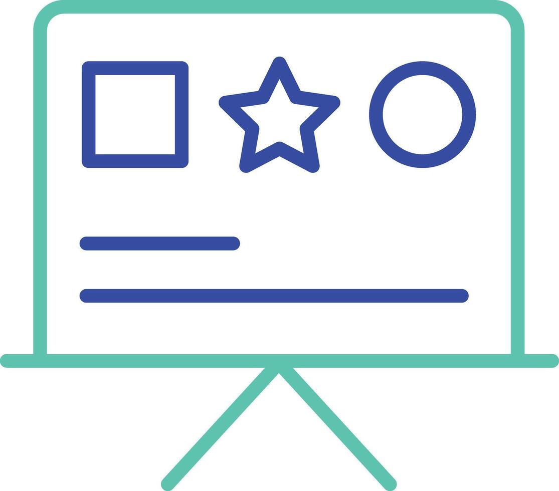 presentation outline dual color illustration icon design vector