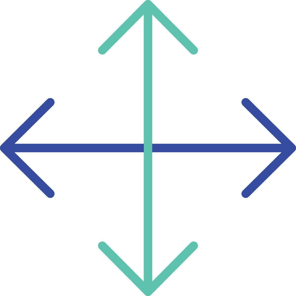 move tool outline dual color illustration icon design vector