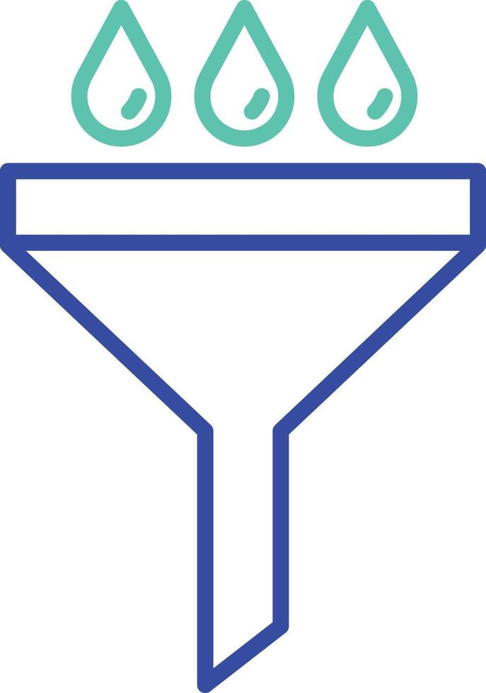 Funnel outline dual color illustration icon design vector