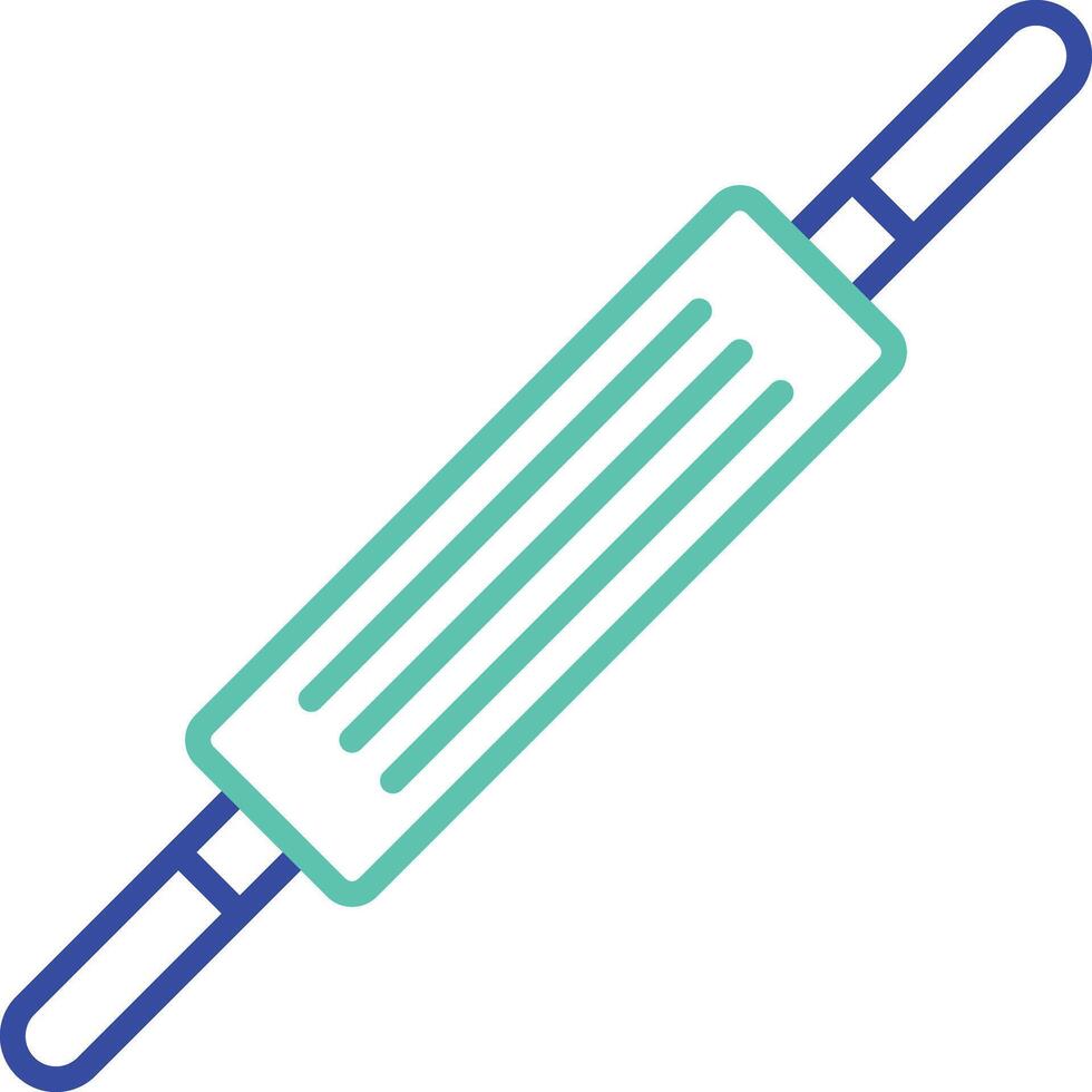 Rolling pin outline dual color illustration icon design vector