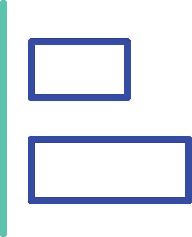 align left outline dual color illustration icon design vector