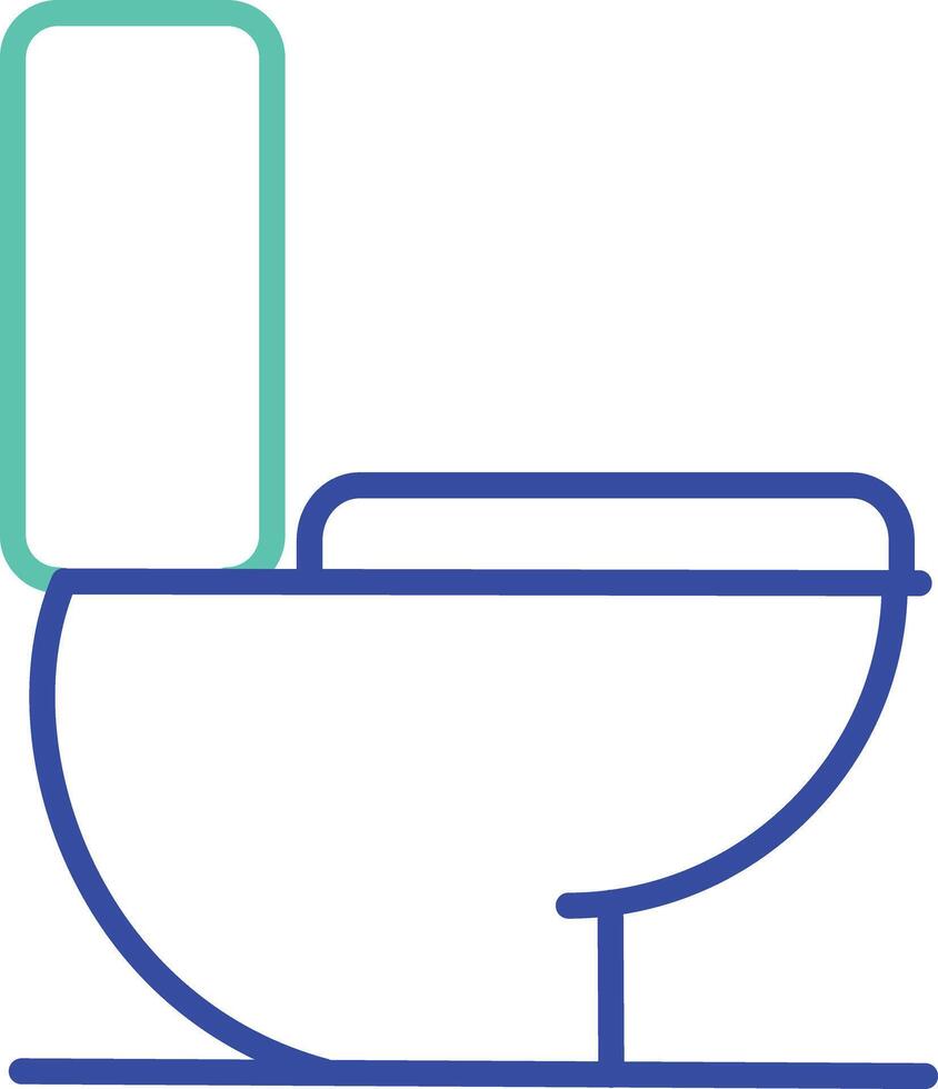 Commode toilet outline dual color illustration icon design vector