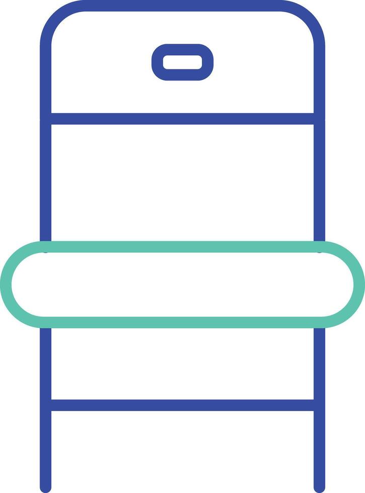Easy chair outline dual color illustration icon design vector