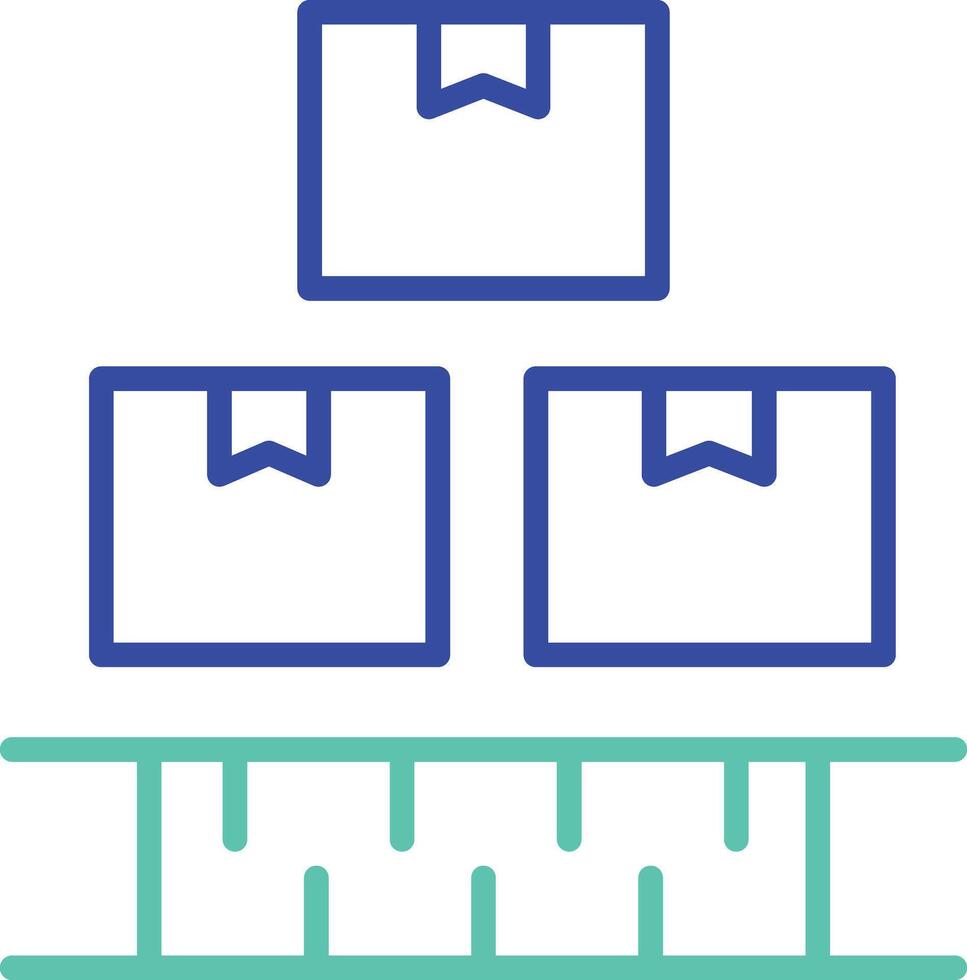 Logistic boxes outline dual color illustration icon design vector