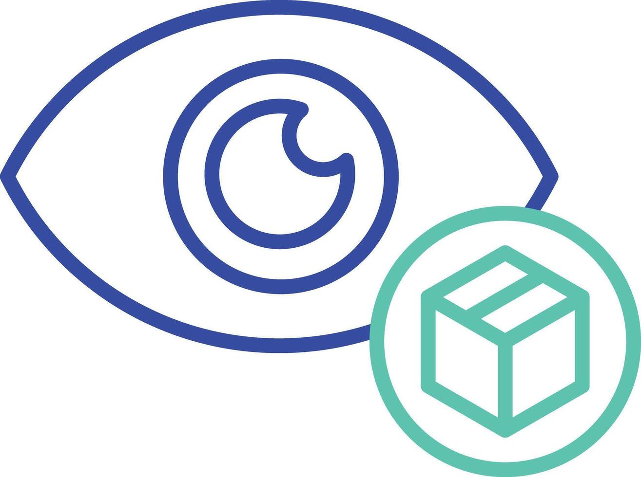 Monitor Package box outline dual color illustration icon design vector