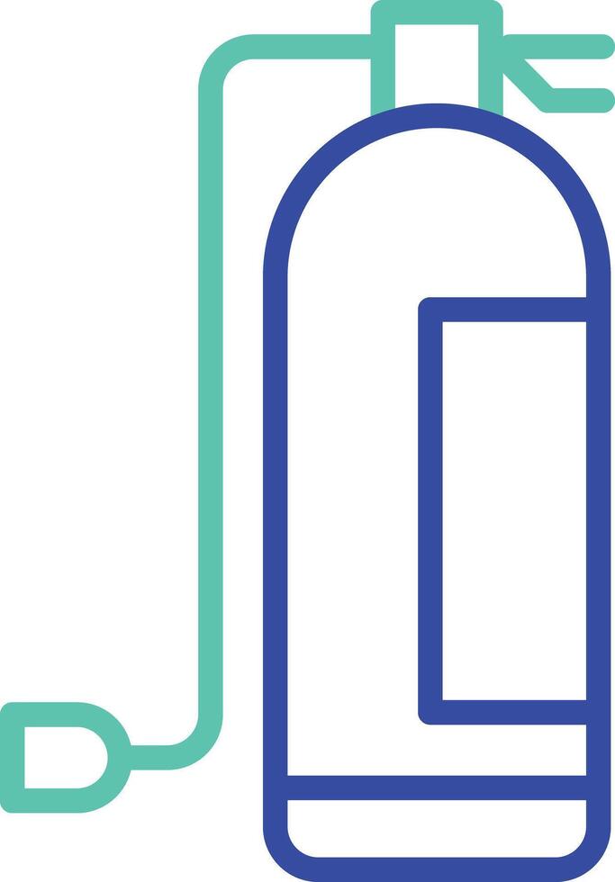 Fire Extinguisher outline dual color illustration icon design vector