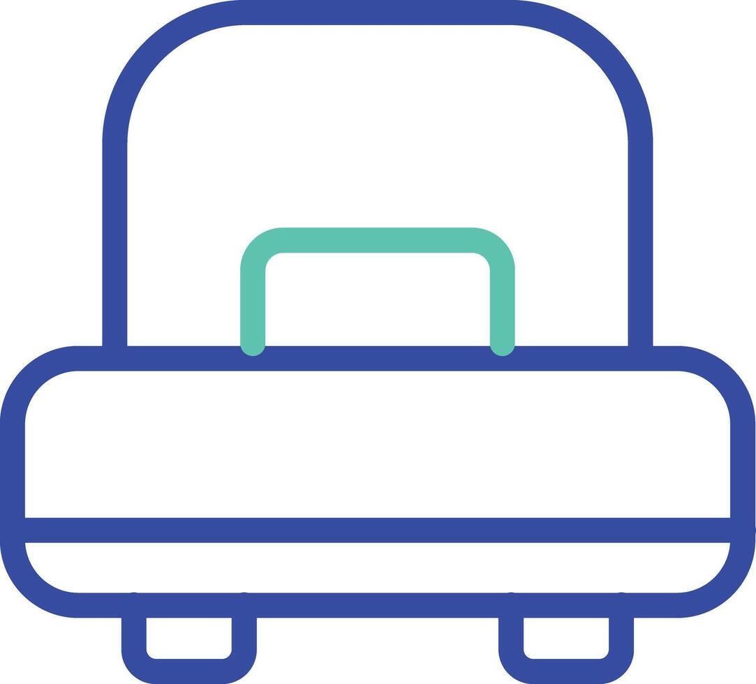 Single Bed outline dual color illustration icon design vector