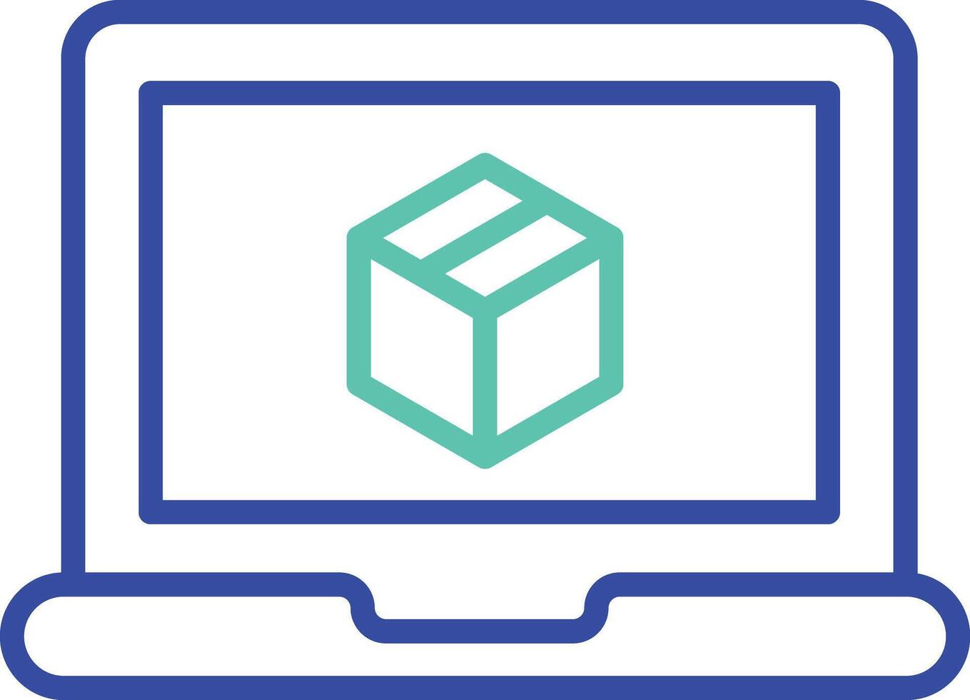 Logistic app outline dual color illustration icon design vector