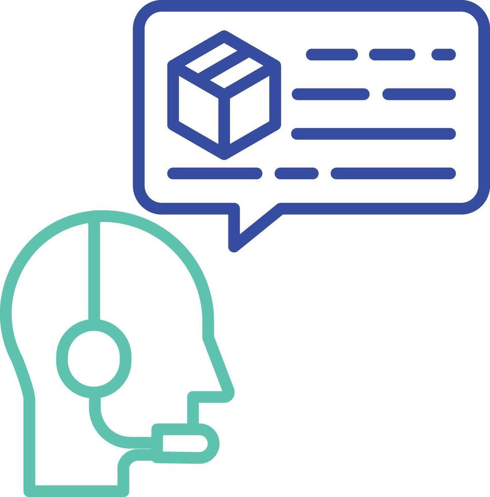 package box chat outline dual color illustration icon design vector