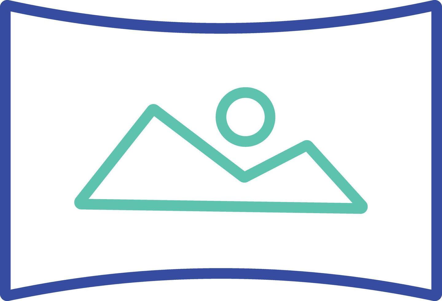 Panorama outline dual color illustration icon design vector