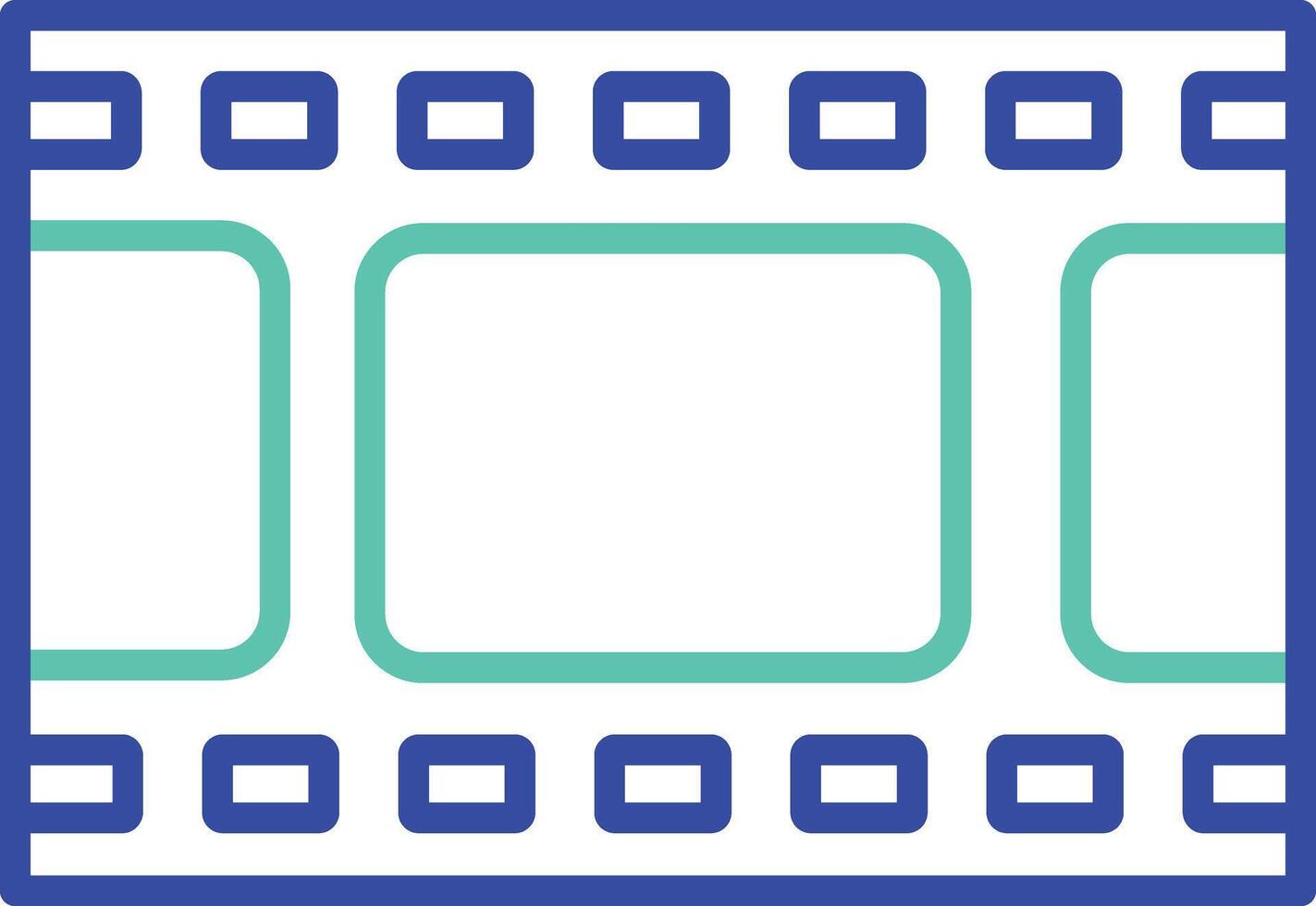 Camera reel outline dual color illustration icon design vector